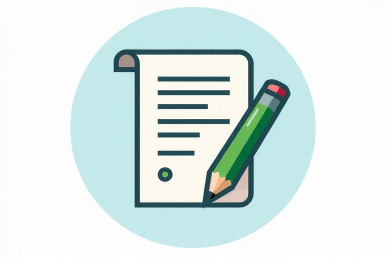 Icono de un documento con un lápiz, simbolizando cambios y actualizaciones