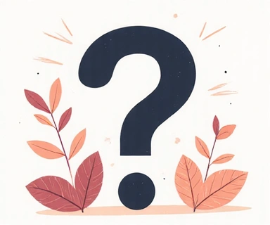 Ilustración de un signo de interrogación grande con elementos sutiles de salud y claridad en el fondo.